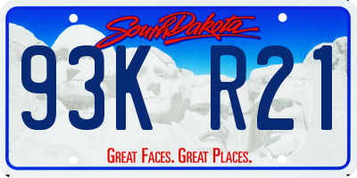 SD license plate 93KR21