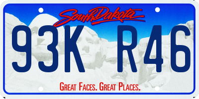 SD license plate 93KR46