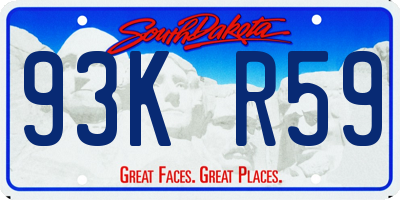 SD license plate 93KR59