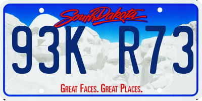 SD license plate 93KR73