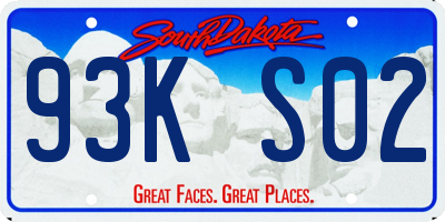 SD license plate 93KS02