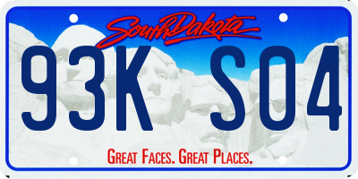 SD license plate 93KS04