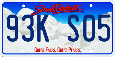 SD license plate 93KS05
