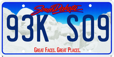 SD license plate 93KS09
