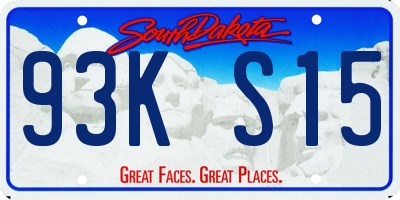 SD license plate 93KS15
