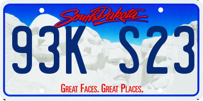 SD license plate 93KS23