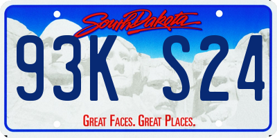 SD license plate 93KS24