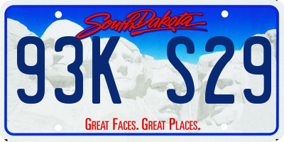 SD license plate 93KS29