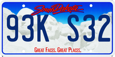 SD license plate 93KS32