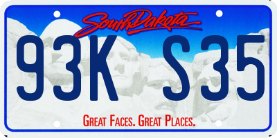 SD license plate 93KS35