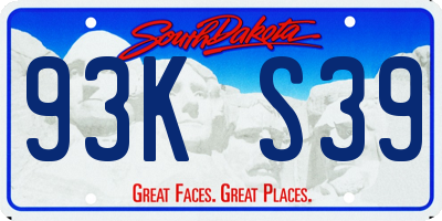 SD license plate 93KS39