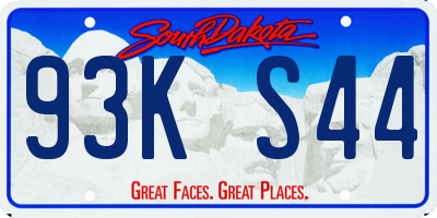 SD license plate 93KS44