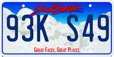 SD license plate 93KS49