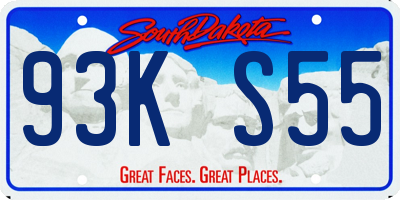 SD license plate 93KS55
