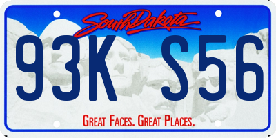 SD license plate 93KS56