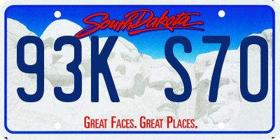 SD license plate 93KS70