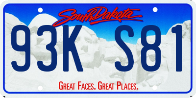 SD license plate 93KS81
