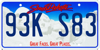 SD license plate 93KS83