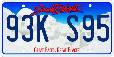 SD license plate 93KS95