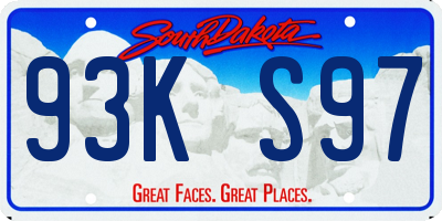 SD license plate 93KS97