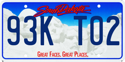 SD license plate 93KT02