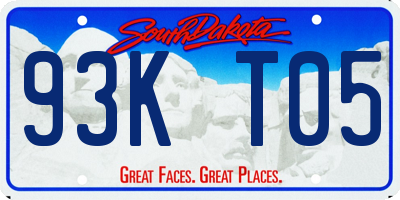 SD license plate 93KT05