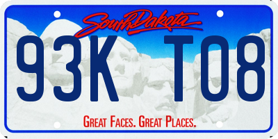 SD license plate 93KT08