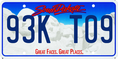 SD license plate 93KT09