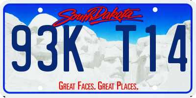 SD license plate 93KT14