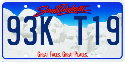 SD license plate 93KT19