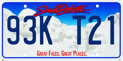 SD license plate 93KT21