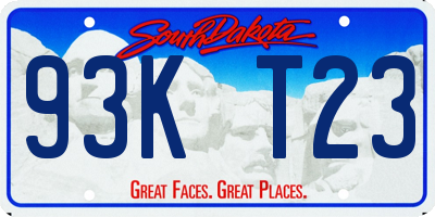 SD license plate 93KT23