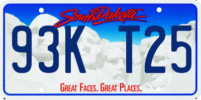 SD license plate 93KT25