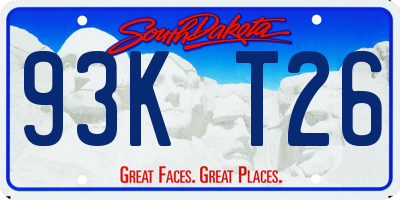 SD license plate 93KT26