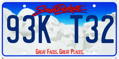 SD license plate 93KT32