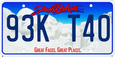 SD license plate 93KT40