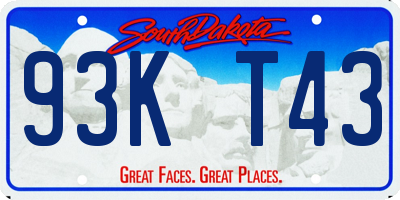 SD license plate 93KT43