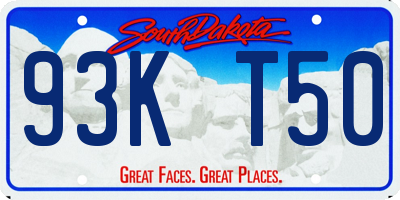 SD license plate 93KT50
