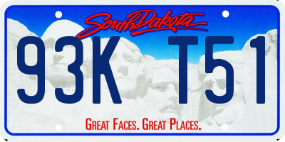 SD license plate 93KT51