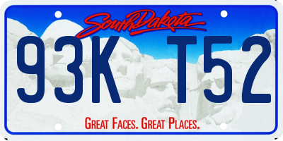SD license plate 93KT52