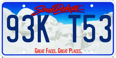 SD license plate 93KT53