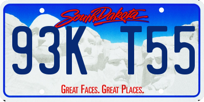 SD license plate 93KT55