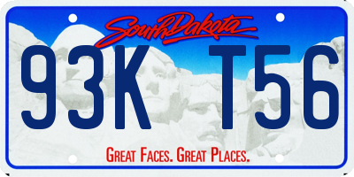 SD license plate 93KT56