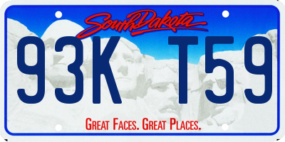 SD license plate 93KT59