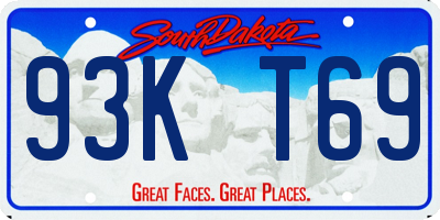 SD license plate 93KT69