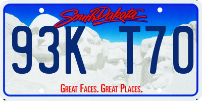 SD license plate 93KT70