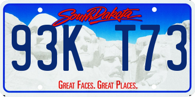 SD license plate 93KT73