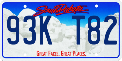 SD license plate 93KT82