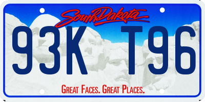 SD license plate 93KT96