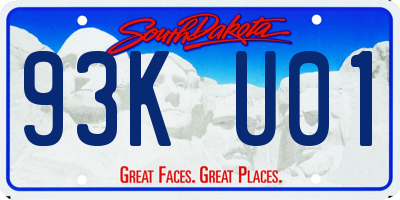SD license plate 93KU01